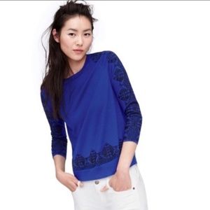 J. Crew Embroidered Merino Wool Sweater